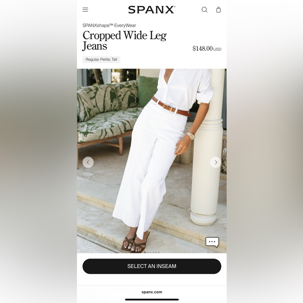 Never Worn SPANX Cropped Wide Leg Jeans